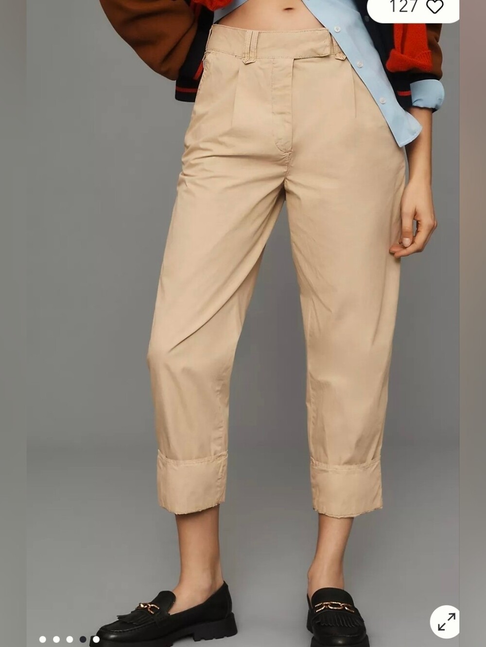 Anthropologie High-Cuff Chino Pants